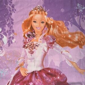 2000s 12 Dancing princess Barbie purple and pink vintage pillow case
